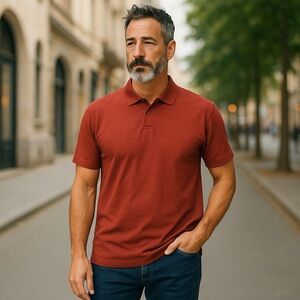 mens cutter and buck polo shirts large run big relaxed red cotton new wi…